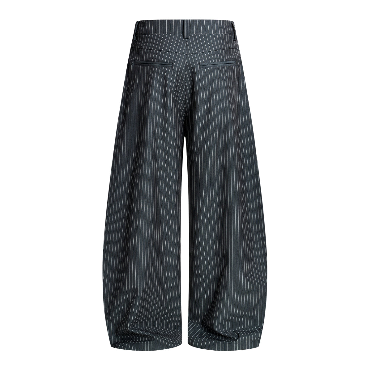 Vintage Stripe Barrel-Leg Tailored Trousers