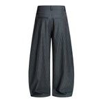 Vintage Stripe Barrel-Leg Tailored Trousers