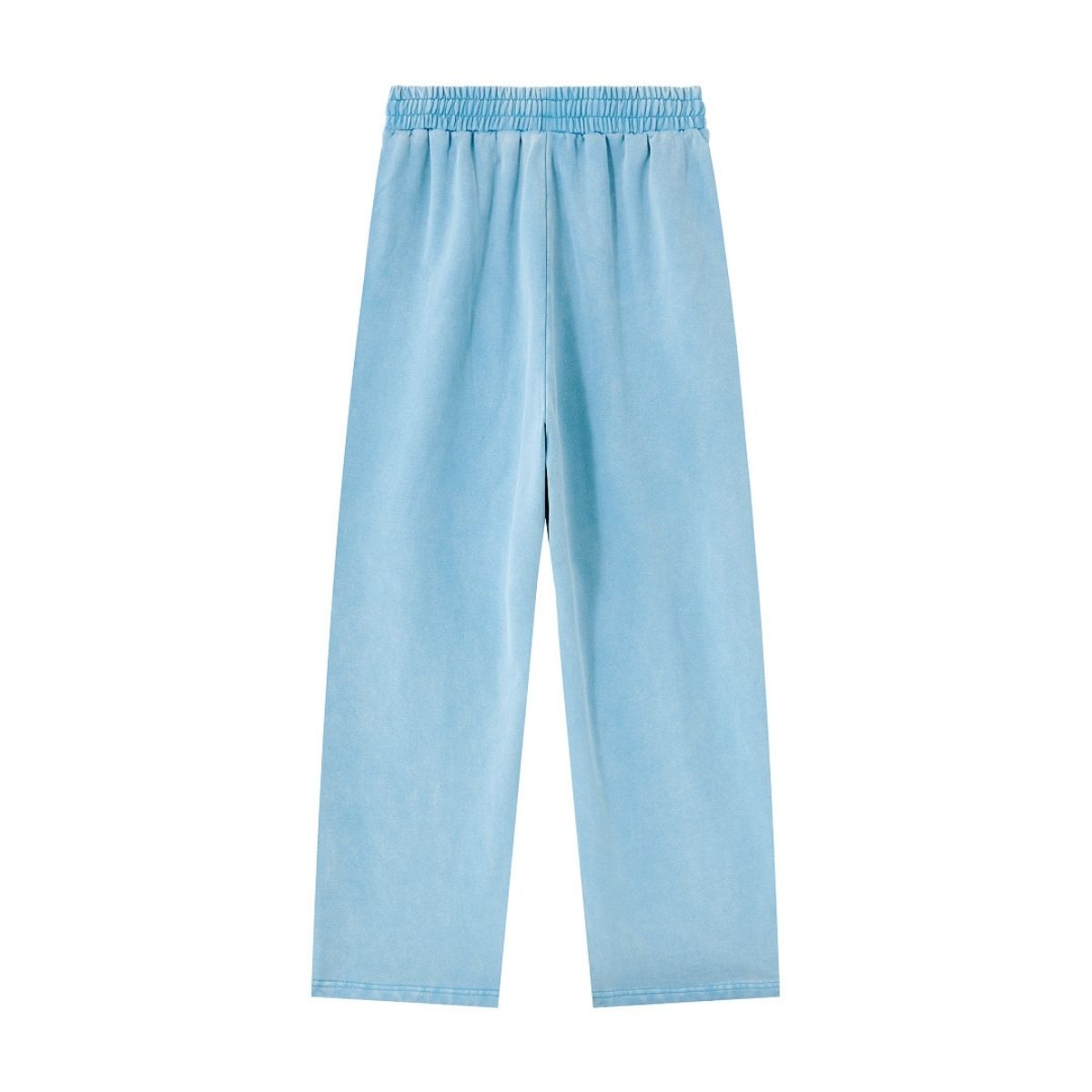 Heavyweight Cotton Washed Distressed Terry Wide‑Leg Pants