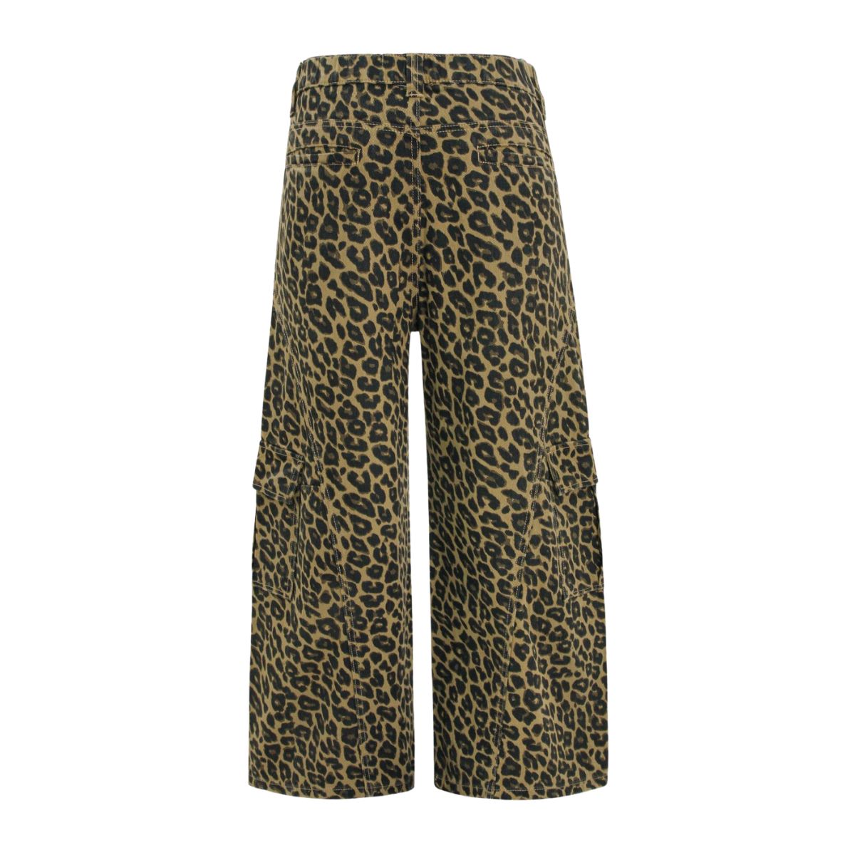 Leopard Print Patchwork Relaxed Wide-Leg Lounge Pants