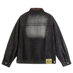 Washed Embroidered Design Spring & Autumn Pocket Denim Jacket