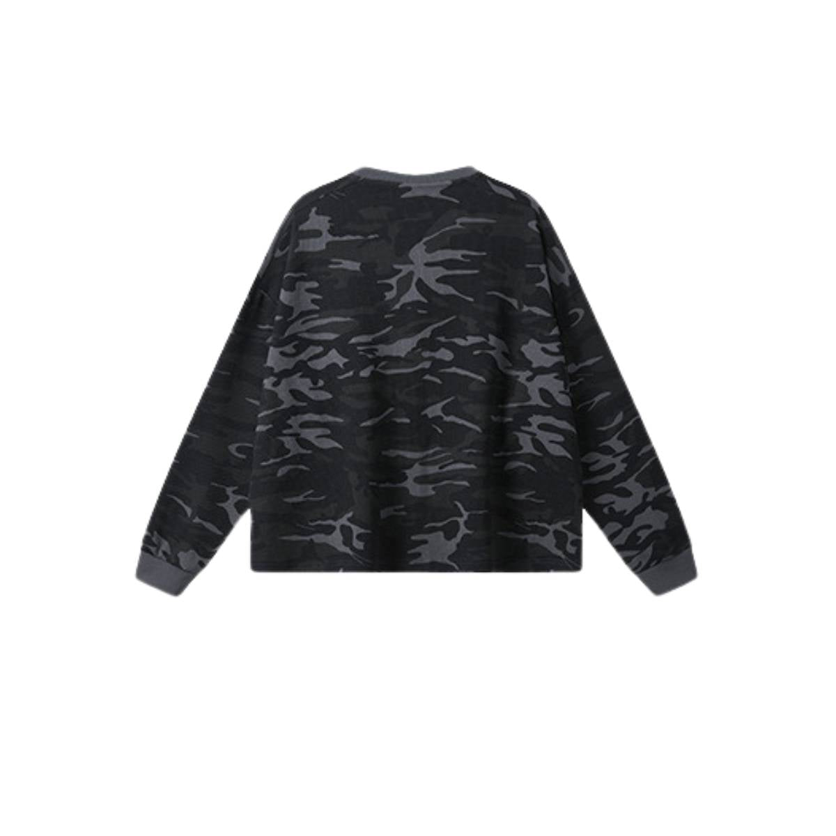 Men's Camouflage Waffle Crew Neck Loose Fit Tee Shirt