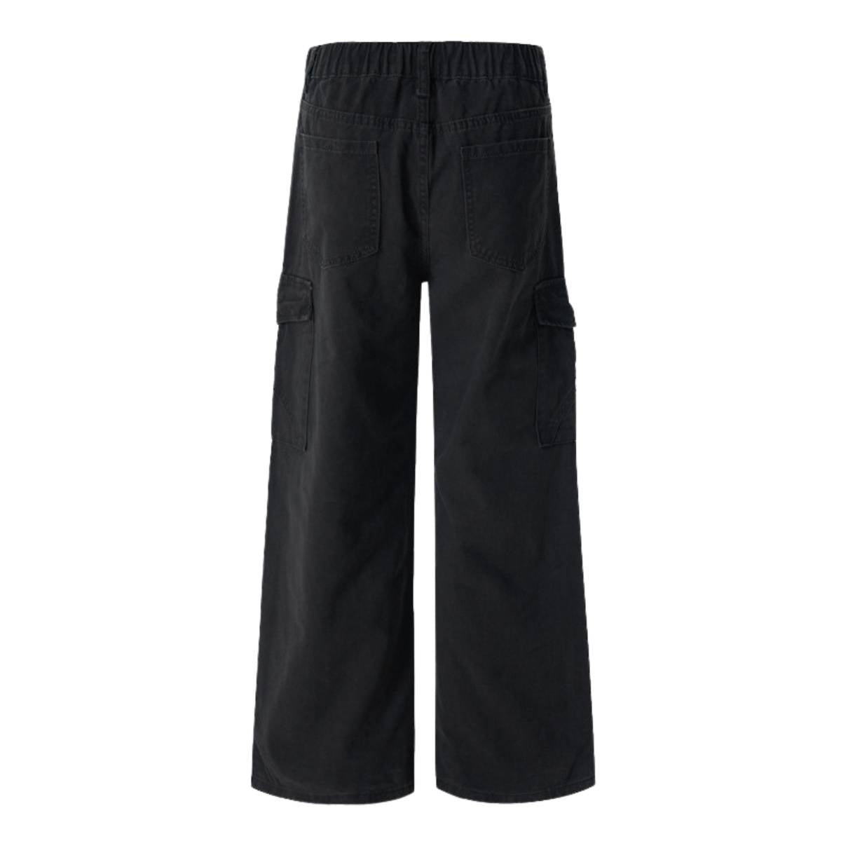 Washed Vintage Distressed High Waist Relaxed Wide Leg Draped Pants