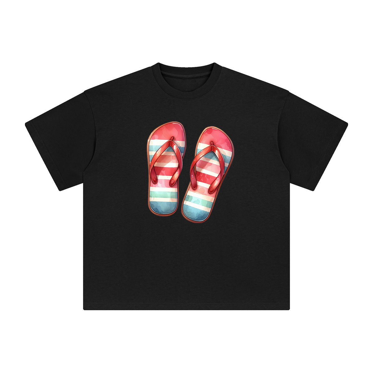 Summer Vacation Slippers Graphic Tee-INNBLAC Fashion Apparel