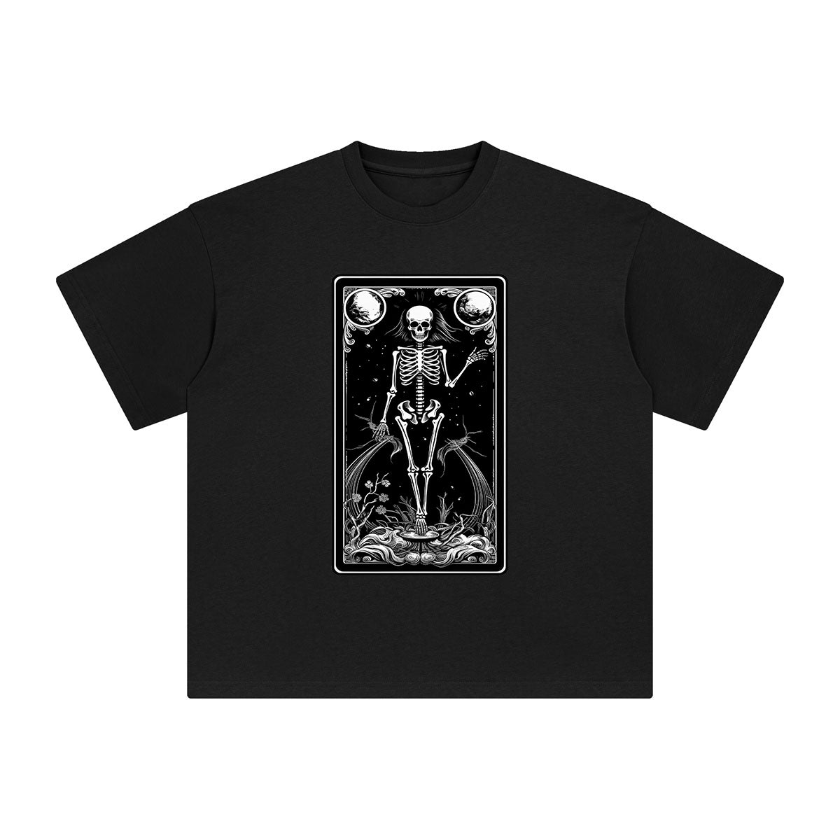 Mystery Skeleton Tarot Card Graphic Tee-INNBLAC Fashion Apparel
