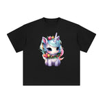 Pastel Christmas Baby Unicorn Graphic Tee-INNBLAC Fashion Apparel