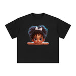 Peeking Boo Girl Graphic Tee-INNBLAC Fashion Apparel