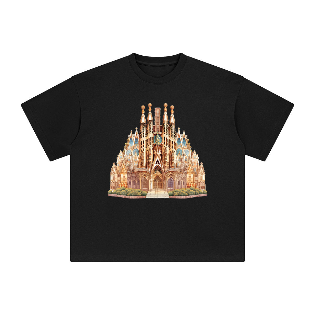 La Sagrada Familia Graphic Tee-INNBLAC Fashion Apparel