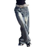 Risen Jeans Y2K High-Rise Wide-Leg Washed Jeans