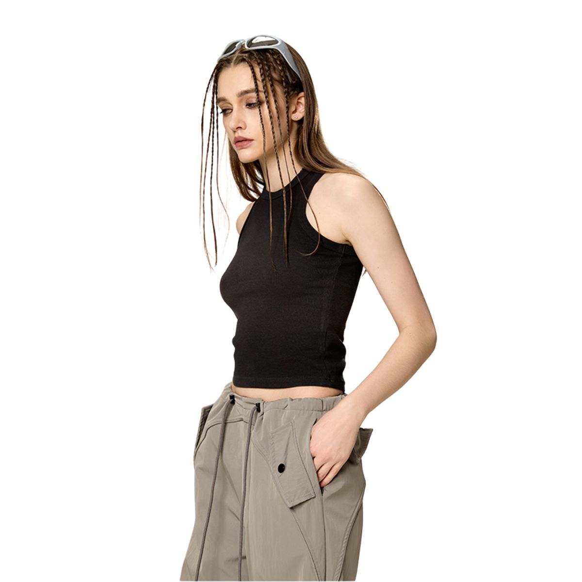 Women's Slim Fit Crop Muscle Tank 7.8oz