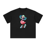 Flamingos Vacation Comic Graphic Tee-INNBLAC Fashion Apparel