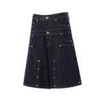 Double Waistband Wide Leg Denim Shorts