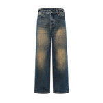 Vintage Washed Straight Leg Jeans-INNBLAC Fashion Apparel