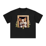 Cat Outside The Window Graphic Tee-INNBLAC Fashion Apparel
