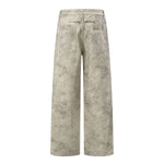 Marble Print Loose Straight Trousers