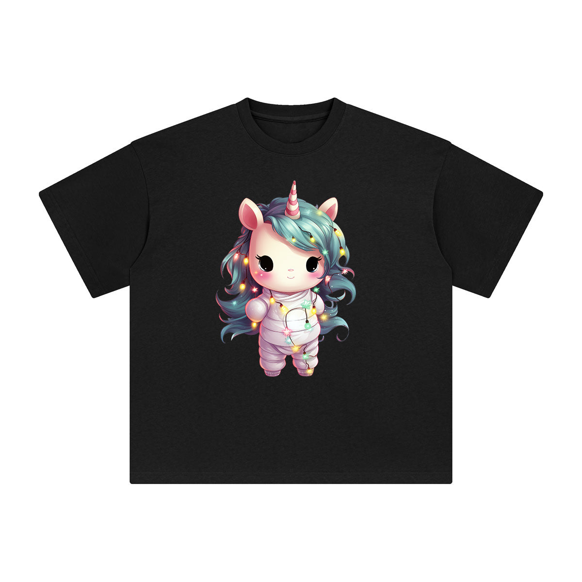 Pastel Christmas Baby Unicorn Graphic Tee-INNBLAC Fashion Apparel