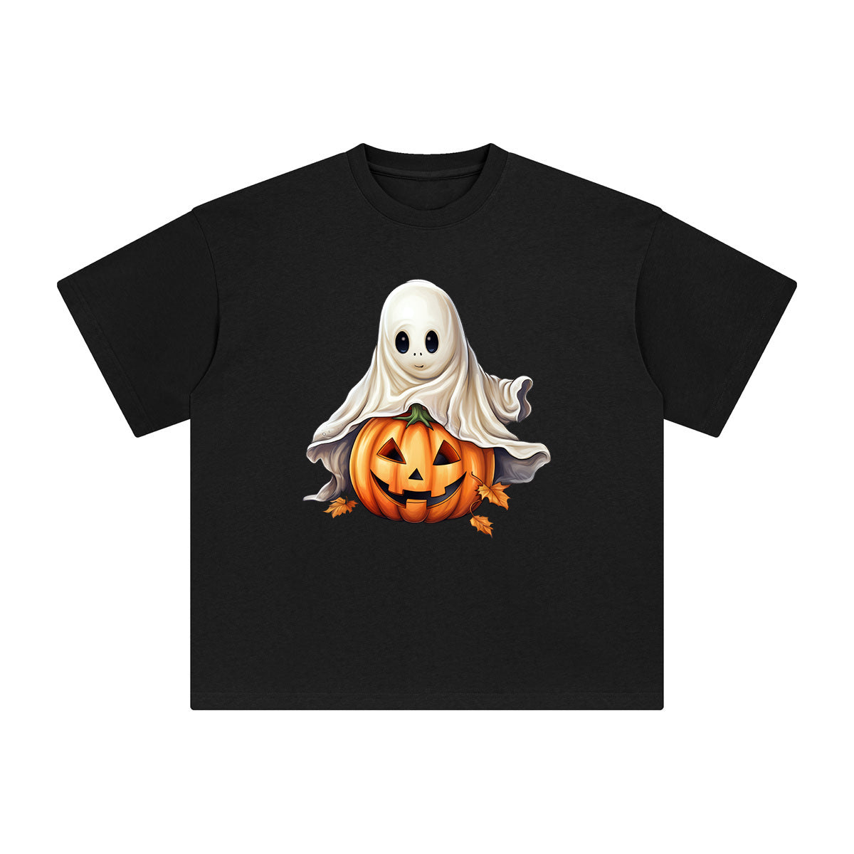 Ghost With Pumpkin Graphic Tee-INNBLAC Fashion Apparel