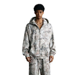 Double-Slider Zipper Branch Camouflage Fleece Hoodie