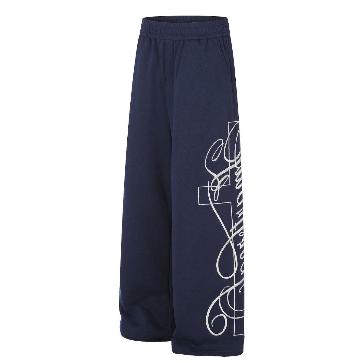 Vintage Embroidered Wide Leg Sweatpants