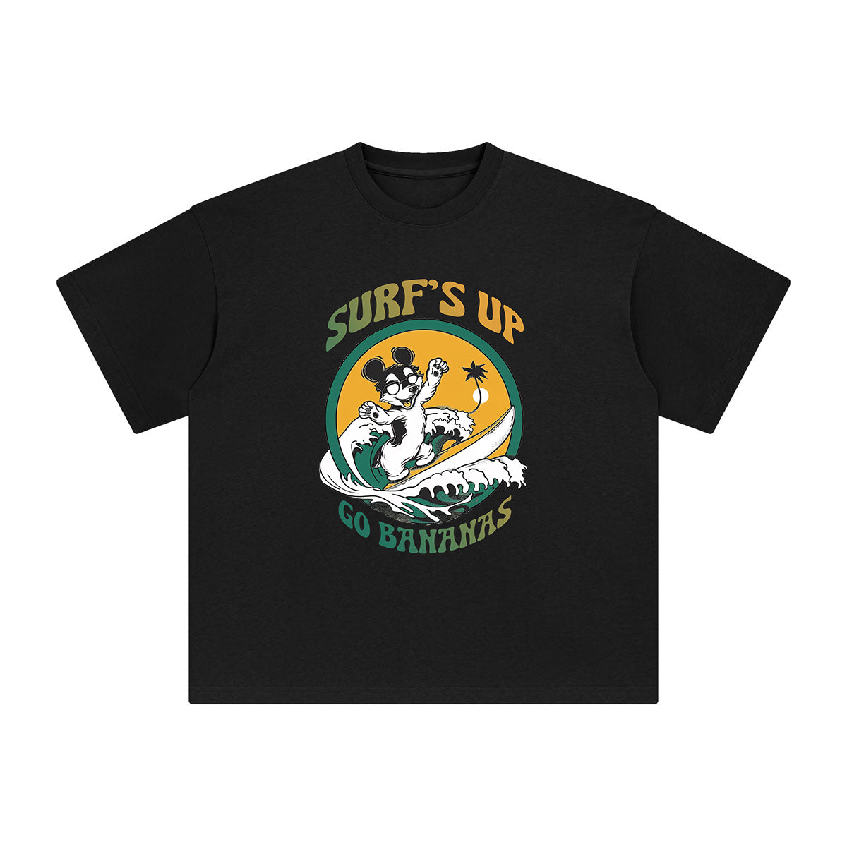 Surf's Up Go Bananas Graphic Tee-INNBLAC Fashion Apparel