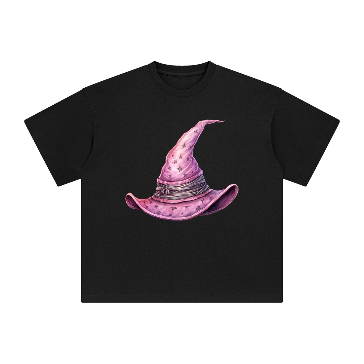 Pink Witch Hat Graphic Tee-INNBLAC Fashion Apparel