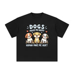 Dogs Make Me Happy Graphic Tee-INNBLAC Fashion Apparel