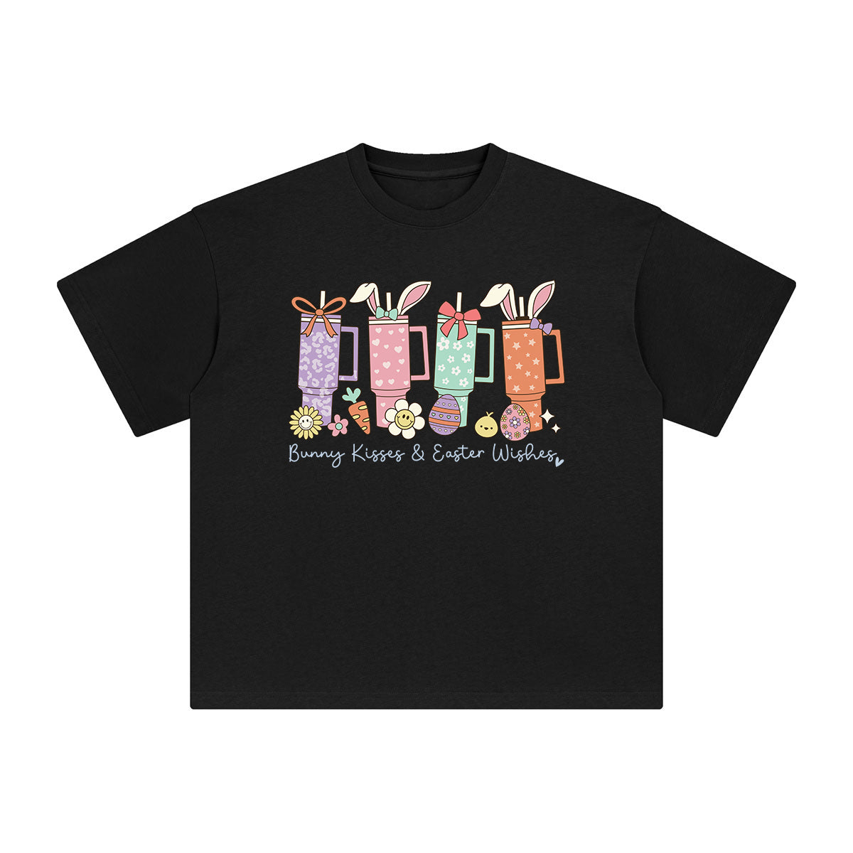Bunny Kisses & Easter Wishes Graphic Tee-INNBLAC Fashion Apparel