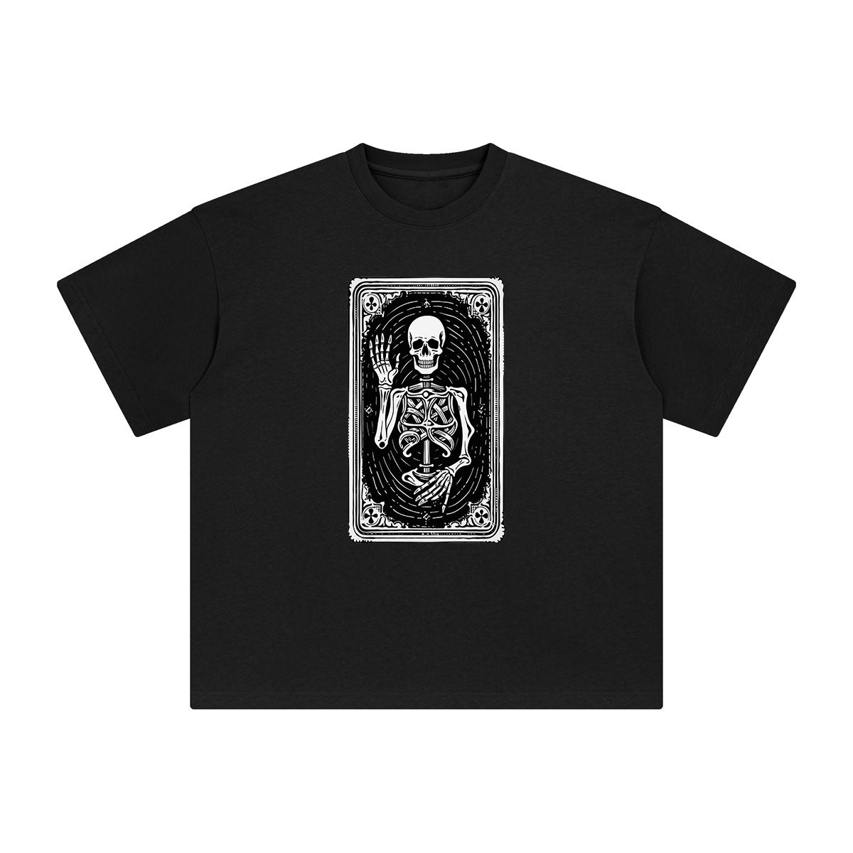 Mystery Skeleton Tarot Card Graphic Tee-INNBLAC Fashion Apparel