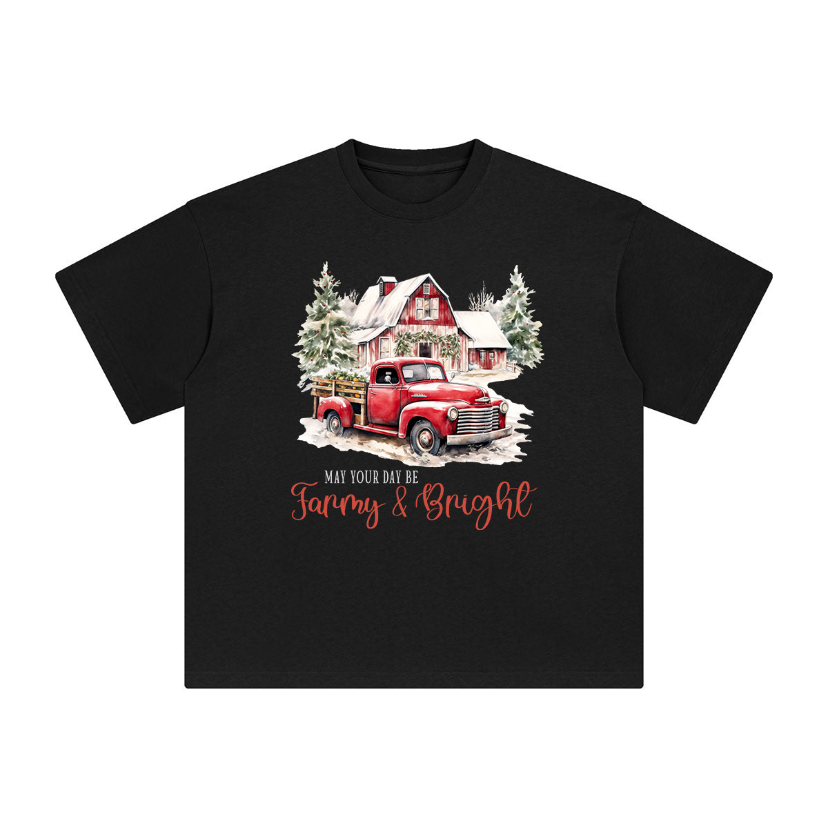 Christmas Farm Graphic Tee-INNBLAC Fashion Apparel