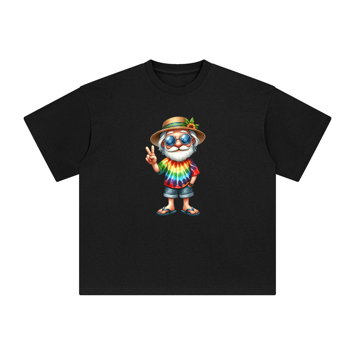 Happy Vacation Old Man Graphic Tee-INNBLAC Fashion Apparel
