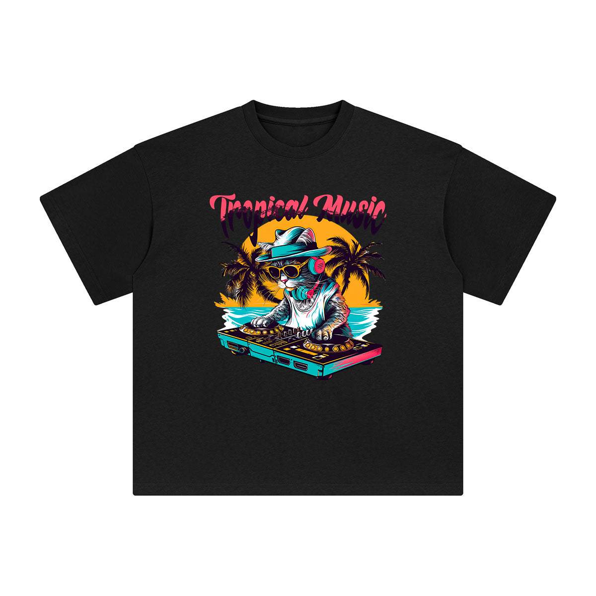 Tropical Music Graphic Tee-INNBLAC Fashion Apparel