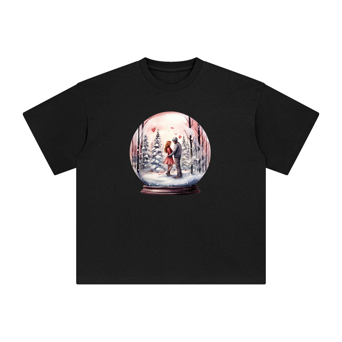 Valentine Snow Globe Graphic Tee-INNBLAC Fashion Apparel