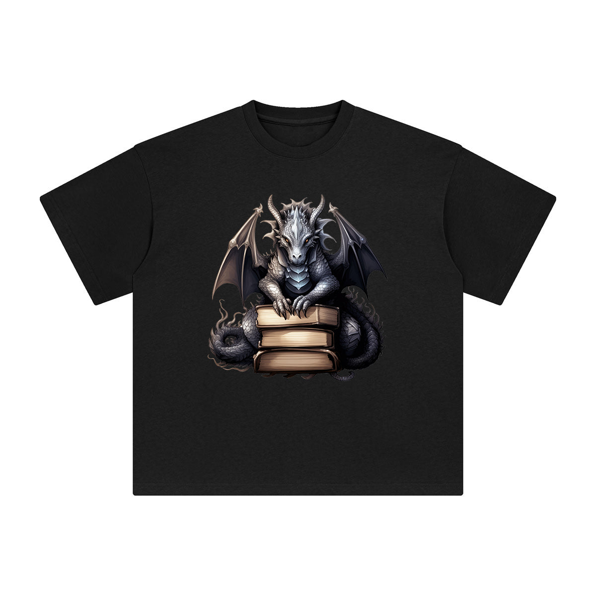 Halloween Book & Dragon Graphic Tee-INNBLAC Fashion Apparel
