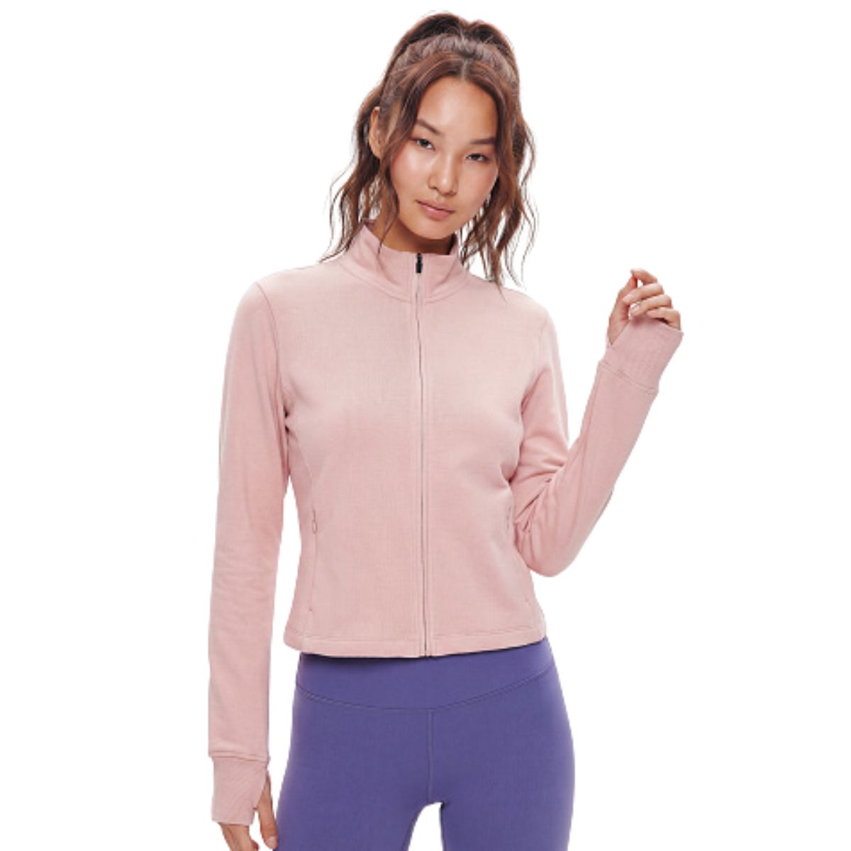 Soft and cozy knitted turtleneck slip sleeves fitted waist short women's jacket