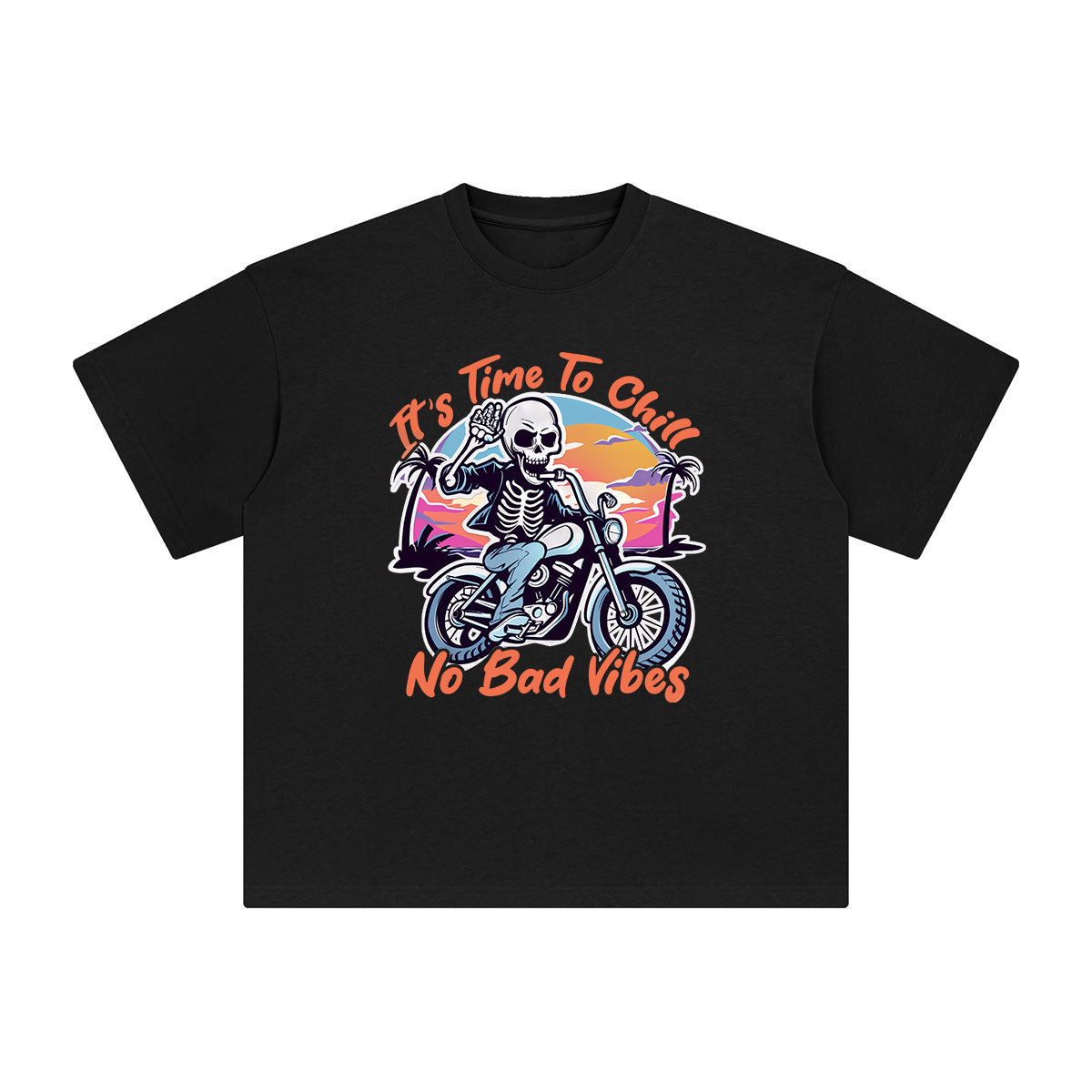 Skeleton Rider Graphic Tee-INNBLAC Fashion Apparel