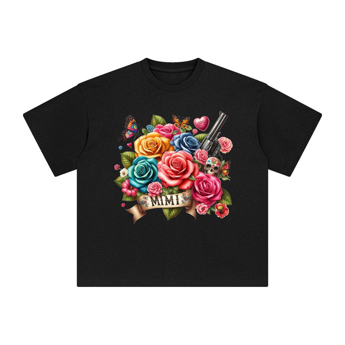MIMI Flowers Graphic Tee-INNBLAC Fashion Apparel