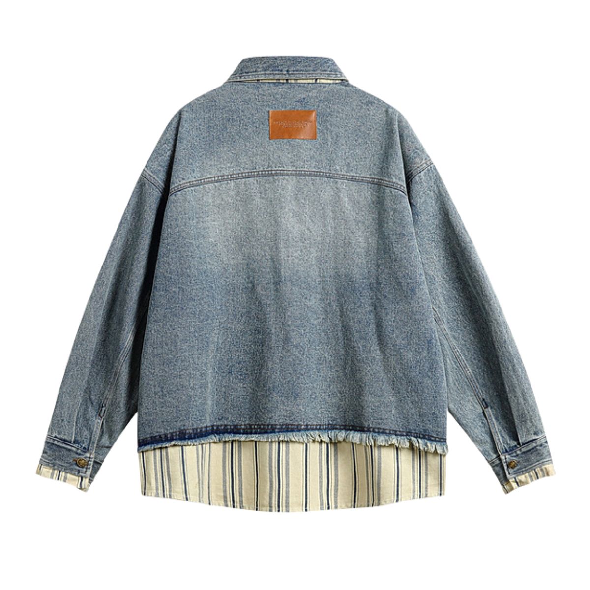Hong Kong Vintage Fake Two-piece Patchwork Denim Jacket