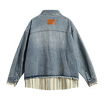 Hong Kong Vintage Fake Two-piece Patchwork Denim Jacket