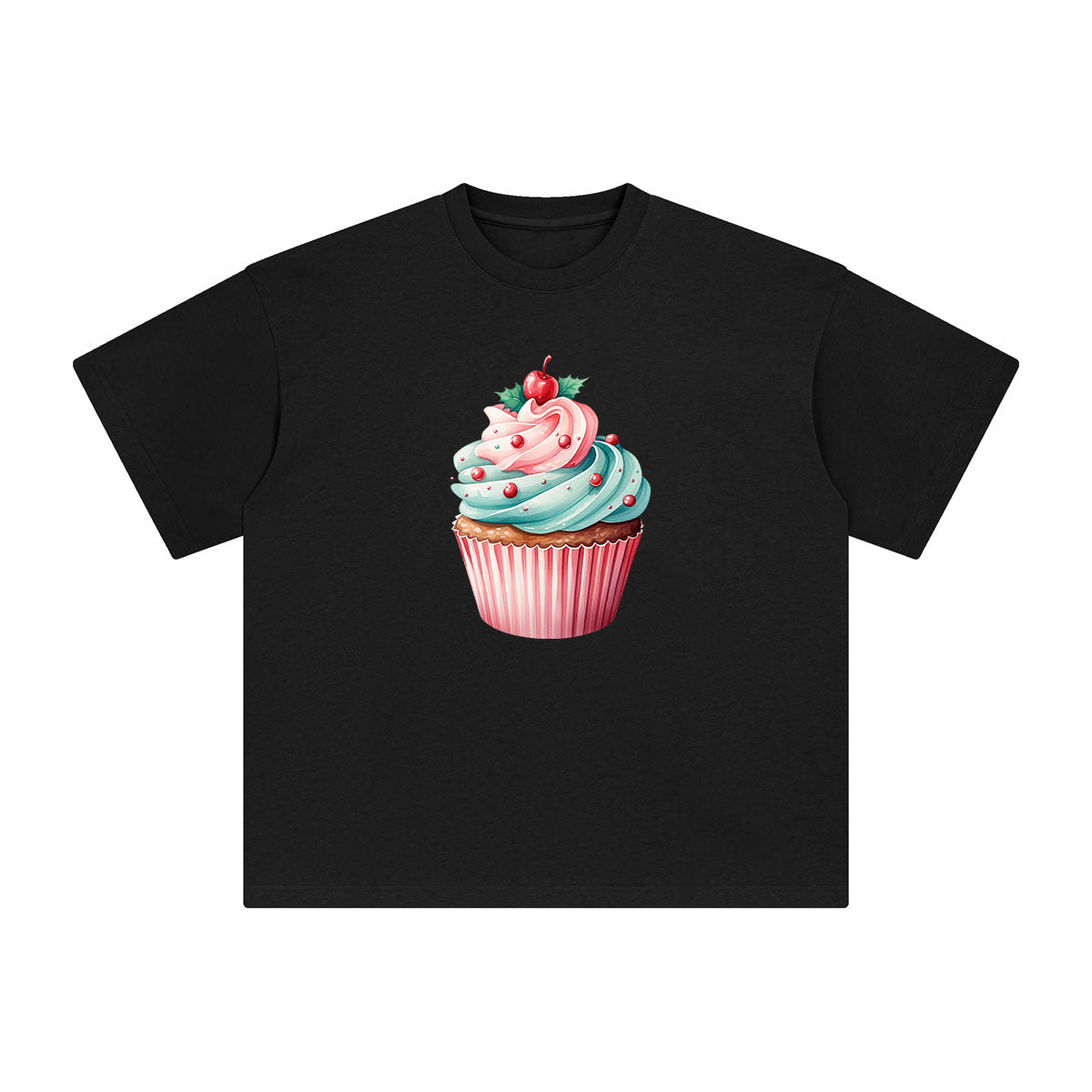 Christmas Cupcake Graphic Tee-INNBLAC Fashion Apparel