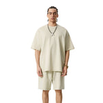 Camiseta lavada con borde reverso sin rematar de 8 oz