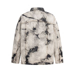 Men's Spring Autumn Tie-Dye Loose Casual Lapel Denim Jacket
