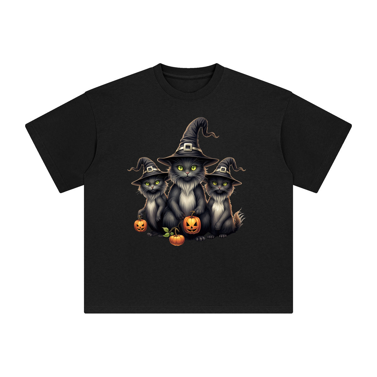 Witch Black Cat Graphic Tee-INNBLAC Fashion Apparel