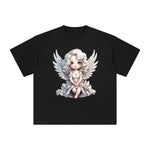 Silver Christmas Angel Graphic Tee-INNBLAC Fashion Apparel
