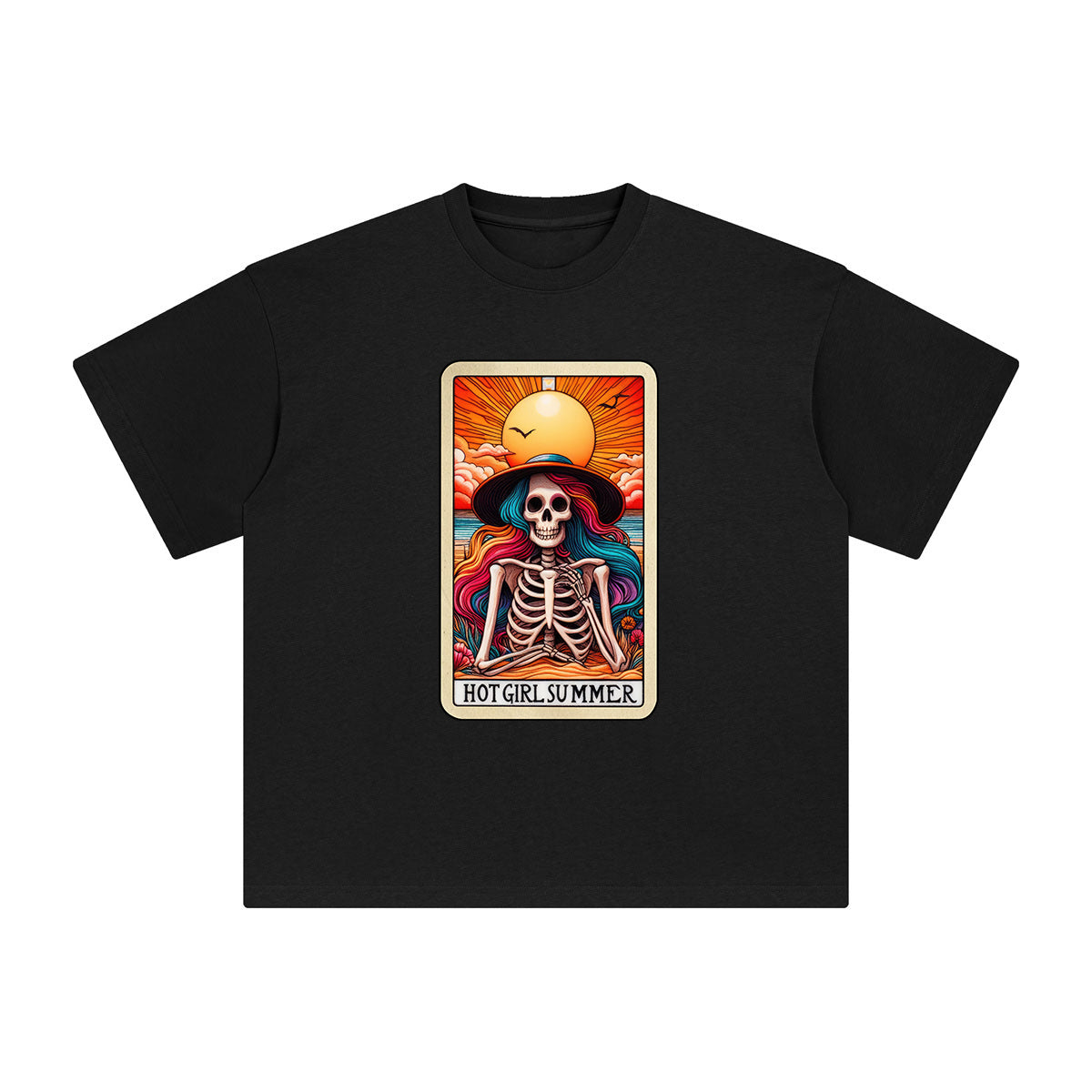 Skeleton Hot Girl Summer Graphic Tee-INNBLAC Fashion Apparel