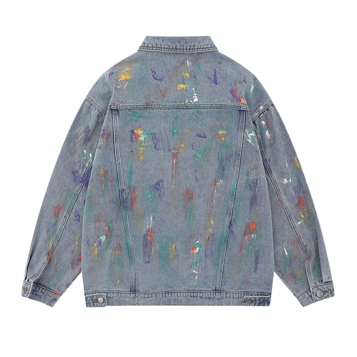 Colorful Tie-dye Vintage Loose Denim Jacket