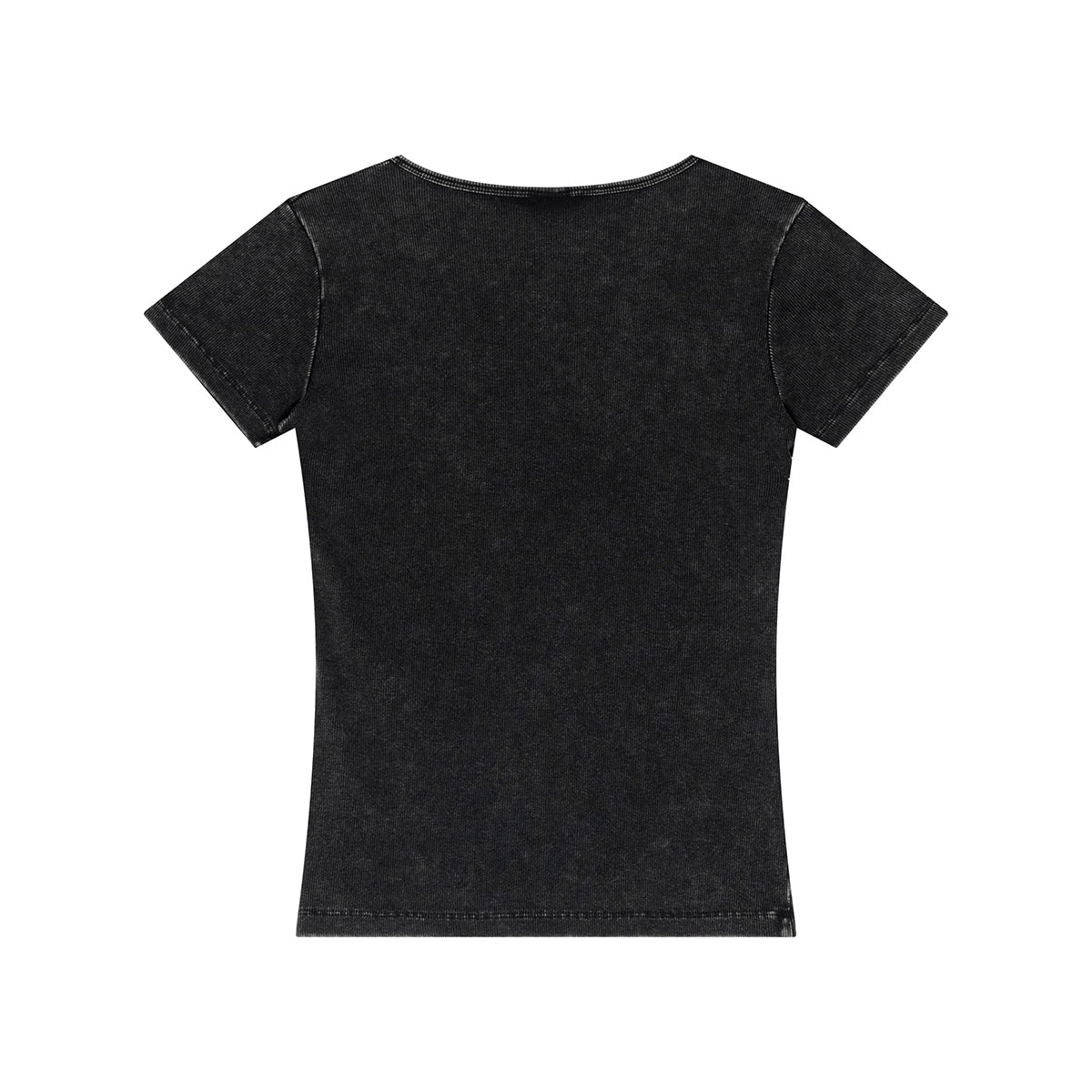 Fitted Rib-Knit V Neck T-Shirt 8.2oz