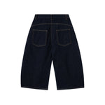 Patchwork Wide-Leg Cropped Denim Jeans