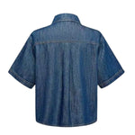 Summer fashion lapel short loose denim shirt