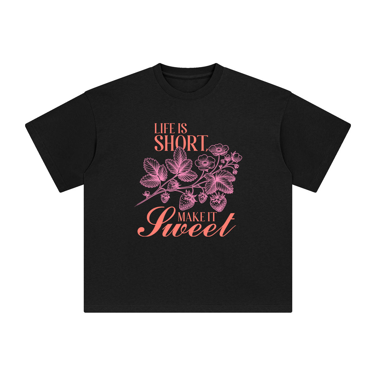 Sweet Strawberry Flower Graphic Tee-INNBLAC Fashion Apparel