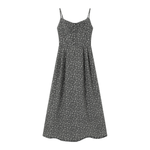 Floral Print Denim Spaghetti-Strap Dress